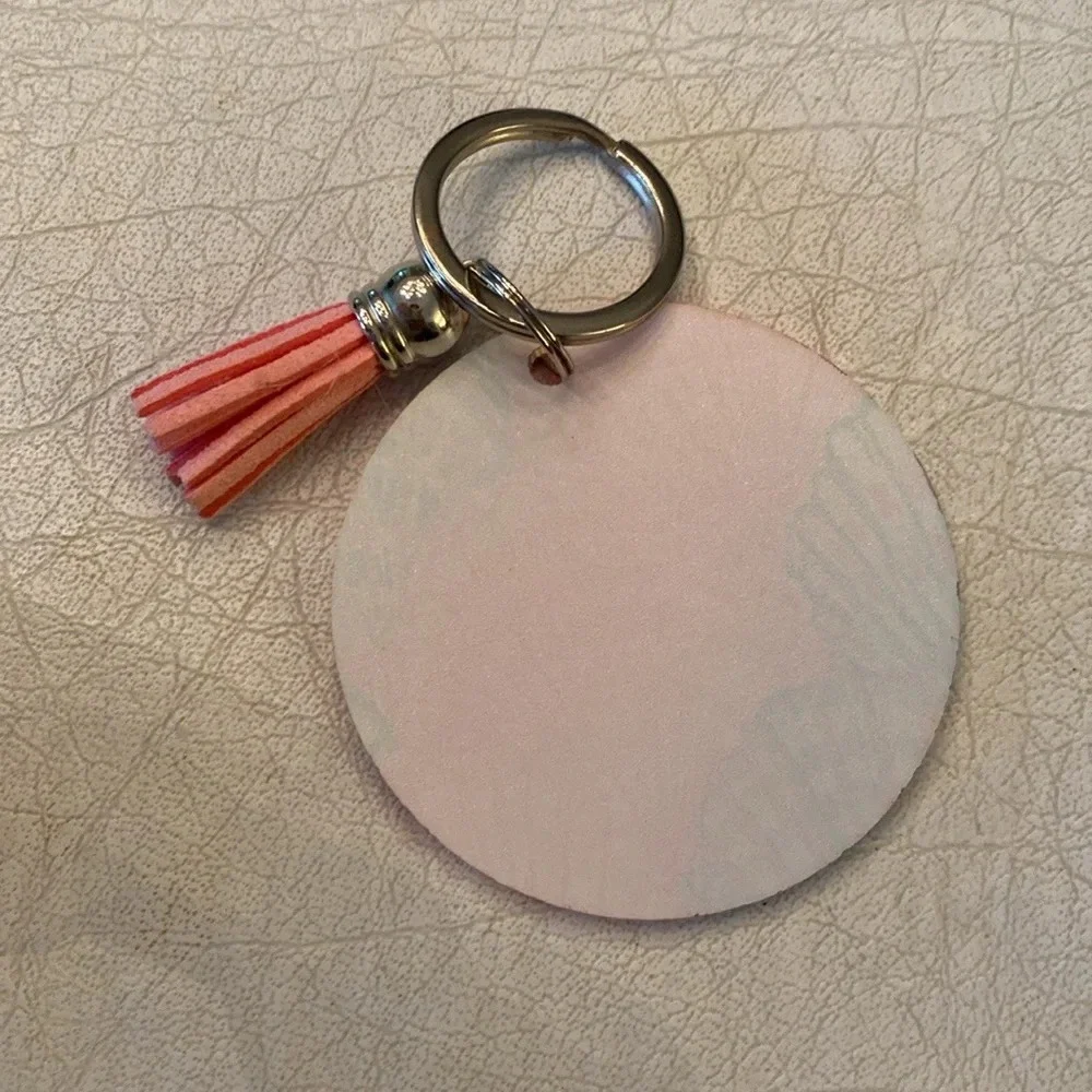 Pink‎ & Blue Sea Shell keychain / bag charm
